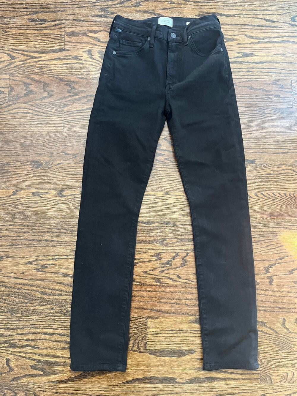 Citizens of Humanity Skyla Black Jeans Size 25 Mid Rise Slim Straight Cigarette